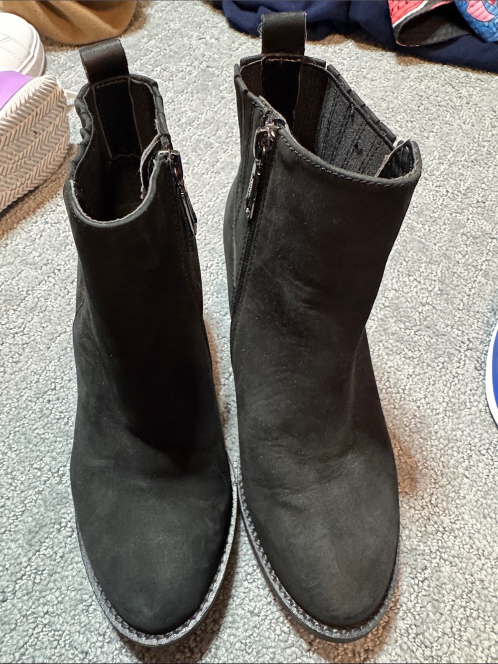Blondo Black Suede Ankle Booties with Side Zip